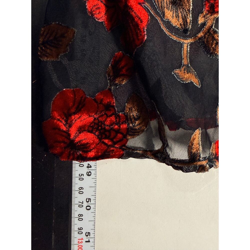 ASTR the Label Jalisca Floral Velvet Burnout Midi Dress S Red Black Whimsygoth - Picture 6 of 10